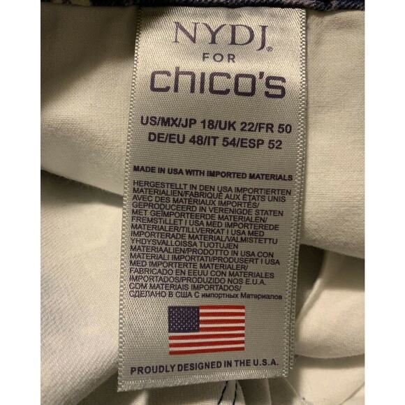 NYDJ Chicos LiftxTuck Paisley Jeans Womens 18 Skinny Flawless Contour Denim NWT - Picture 9 of 11